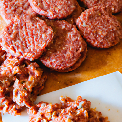 Preparation of homemade burger patties with fresh ingredients